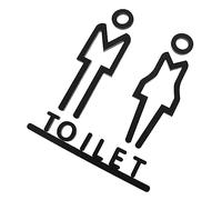 GALPADA 1 juego Placa de Señalización de Baño de Acrílico para Aseos Letrero de Identificación de Inodoro Diseño Multipropósito para Hotel y Públicos