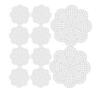 GALPADA 10 Hojas de Malla Plástica para Manualidades, Sábanas Acolchadas de Crochet, Patrón de Cuadrícula, Duraderas y Mantienen la Forma, Paquete de 10 Piezas Color Marfil