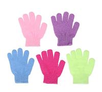 GALPADA 10 piezas Guantes Exfoliantes de Baño con Dedos para Ducha Guantes de Masaje Corporal Toallas Exfoliantes de Nylon Colores Aleatorios para Limpieza Profunda de Color Aleatorio
