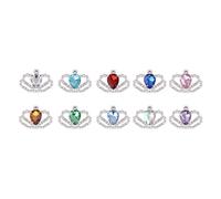 GALPADA 10 Piezas Pegatina Decorativa Corona de Aleación, Accesorio de Joyería DIY de Cristal, Mezcla de Colores, para Hacer Joyas, Bodas y Fiestas, para Damas Color Color Aleatorio
