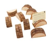 GALPADA 10 Piezas Titular De La Empresa Tarjetas De Presentacion Papel De Oro Mini con Soporte Titulares De Números De Mesa Cartas De Tarot En Boda Brown De Madera
