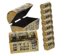 GALPADA 10 Piezas Unidades Mini Cofres Pirata Realistas Modelo de Tesoro Decorativo para Casa de Muñecas y Escenario Miniatura