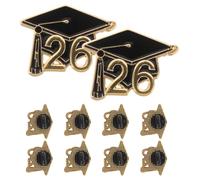 GALPADA 10 Pines de Aleación para Graduación 2026 Diseño de Birrete Clásico, Broches Decorativos Elegantes para Celebrar el Éxito Académico Día de Escuela