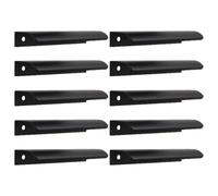 GALPADA 10 Tiradores de Dedo Ocultos de Aluminio Negro para Armarios, Diseño Creativo y Delicado, Fácil de Operar y Resistentes, Ideales para Cocina y Muebles