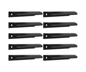 GALPADA 10 Tiradores de Dedo Ocultos de Aluminio Negro para Armarios, Diseño Creativo y Delicado, Fácil de Operar y Resistentes, Ideales para Cocina y Muebles