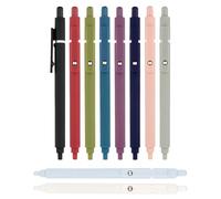 GALPADA 10 Unidades Bolígrafos Retráctiles y Plástico Duradero Diseño Ergonómico de Tinta Negra para Uso y Diario Escolar