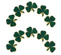 GALPADA 10 Unidades Broches de Trébol Verde Día de San Patricio Diseño Elegante y Aleación de Zinc, Amuletos Portátiles para Zapatos y Sombreros en Fiestas y Celebraciones