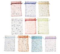 GALPADA 100 Bolsas de Organza para Detalles de Evento Cordón, Bolsas de Joyería para Fiesta, Material Organza, Fácil Apertura y Cierre