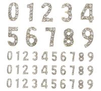 GALPADA 100 Piezas Charms Números Brillantes para Uñas Decoración Plano con Piedras de Estrás Joyas para de Uñas DIY Eventos y Festivales