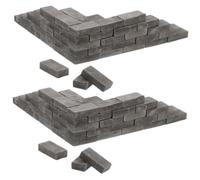GALPADA 100 Piezas De Ladrillos para Mesa De Arena Construcción De Ladrillos Pequeños Modelos Pequeños Artesanías Terreno Paisaje Miniaturas Objetos Grises Juego Adorno Casa De