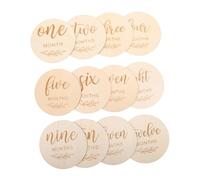 GALPADA 12 Piezas apoyos de la foto del bebé señal de llegada del bebé mes niña accesorios de la sesión de fotos del recién nacido accesorios de fotografía recién nacido Madera Caqui