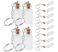 GALPADA 12 Piezas Llavero Mini Botellas de Vidrio 5 Ml Transparentes con Tapa de Metal, Frascos Decorativos para Mensajes y Manualidades, Regalos DIY para Eventos y Fiestas