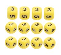 GALPADA 12 Piezas número de Dados Juegos de Mesa Dados Aprendiendo para Dados numerados de Colores Amarillo Accesorios de Dados acrílicos Dados de Varios Lados Yellow