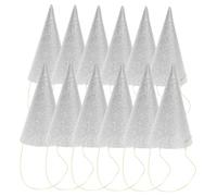 GALPADA 12 Piezas sombrero de cumpleaños sombreros pequeña conos de brillo plateado chico su sombrero de fiesta en forma de cono de papel sombrero de fiesta rosa bebé Plata Color Aleatorio