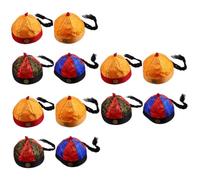 GALPADA 12piezas Sombreros Vintage Decorativos Dinastía Qing De Disfraces Con Trenzas Para Festivales y Obras De Teatro