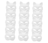 GALPADA 15 Piezas Máscaras de Papel para Pintar Antifaz Blanco de Gato DIY para Cosplay Fiesta de Disfraces y Carnaval Máscara Blanca para Adultos
