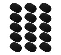 GALPADA 15 Protectores de Micrófono de Esponja Negra para Smartphones y Computadoras, Estilo de Solapa Transmisión Clara de Voz y Libertad Inalámbrica para Grabaciones y Comunicación