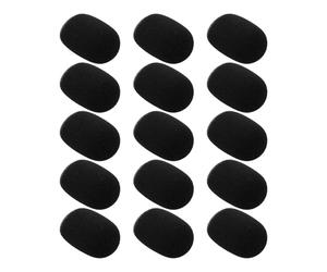 GALPADA 15 Protectores de Micrófono de Esponja Negra para Smartphones y Computadoras, Estilo de Solapa Transmisión Clara de Voz y Libertad Inalámbrica para Grabaciones y Comunicación