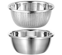 GALPADA 1Juego Colador Multifuncional Inoxidable y Tazón de Almacenamiento para Lavar Verduras y Frutas como Contenedor de Comida y Herramienta de Cocina