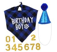GALPADA 1Juego Disfraz de Cumpleaños Perro con Bandana Fiesta Decoraciones Vibrantes Celebraciones Accesorios Mascotas