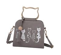 GALPADA 1Pc Messenger Bag Sling Bag For Women Woman Crossbody Bag Summer Crossbody Bags Handy Bag Woman Casual Bag Women Shoulder Bag Miss Grey PU The Cat Handbag Women Storage Bag