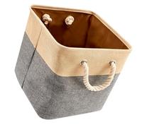 GALPADA 1pieza Cesto de Almacenaje de Algodón y Lino con Gran Capacidad Asas Laterales para Ropa Sucia y Objetos Varios Organizador de Escritorio Práctico y Resistente