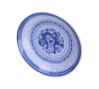 GALPADA 1pieza Plato de Cerámica con Diseño de Dragón Azul y Blanco Resistente y Fácil de Limpiar para Frutas y Aperitivos el Hogar Vajilla Decorativa Vintage para Reuniones Familiares