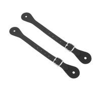 GALPADA 2 Correas de Espuelas de Caballo Ajustables de Piel Negra, Correas de Talón para Botas de Montar Cowboy, Equipo Ecuestre para Actividades al Aire Libre y Competiciones