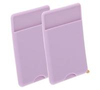 GALPADA 2 Fundas Adhesivas para Teléfono de Silicona Lavanda, Soporte Portátil y Fácil de Instalar para Tarjetas y Dinero, Pack de 2 Piezas