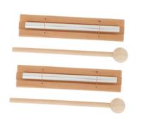 GALPADA 2 juegos Conjunto de Campanas de Mano de Percusión Ligera de Metal y Madera Instrumento Musical para Meditación Yoga y Aula Diseño Duradero y Portátil para Atención Plena y