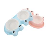 GALPADA 2 Juegos Cuencos Elevados para Gatos con Base Antideslizante Diseño Doble Plato Plástico para Perros y Gatos Uso Interior y Exterior