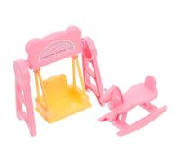 GALPADA 2 Juegos Miniature Dollhouse Furniture Castle Swing and Rocking Horse Accessories For DIY Pretend Play and Craft Activities