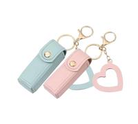 GALPADA 2 Llaveros Porta Bálsamo Labial Estuche Mini para Monedas y Llaves Funda Pequeña de Almacenamiento Rosa y Verde Jade Adecuado para Bolso y Uso Diario