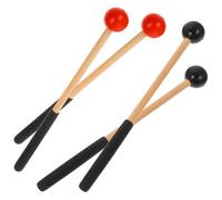 GALPADA 2 Pares de Mazos para Marimba de Lengua Mango de Madera y Goma, Accesorios Seguros y Prácticos para Instrumentos de Percusión Profesionales y Principiantes Estilo Varios estilos