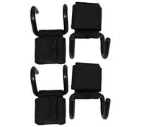 GALPADA 2 Pares Ganchos de Asistencia para Levantamiento de Pesas Correa | Hierro y Webbing, Negro, Agarre Estable y Soporte de Muñeca, Gimnasio y Fuerza
