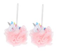 GALPADA 2 Piezas Bola de Baño Unicornio esponja vegetal para Suave esponjas de ducha Baños chicas esponja de baño bola de ducha baño para depurador de cuerpo páginas