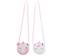 GALPADA 2 Piezas Bolsa Bandolera Unicornio de Felpa Monedero Pequeño con Cremallera para Mujer y Niña Bolso Cruzado Ligero y Resistente para Viaje y Uso Diario