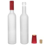GALPADA 2 Piezas Botellas Decorativas de Vidrio Multifuncionales para Vino y Jugo Envases Vacíos Reutilizables para Fiestas y Decoración del Hogar
