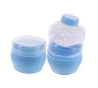 GALPADA 2 Piezas Caja de Polvos con Borla, Contenedor de Borlas para Polvos Corporales de Plástico y Lint, Portátil, Almacenamiento Seguro, para Viajes y Salidas Diarias, Cambios de