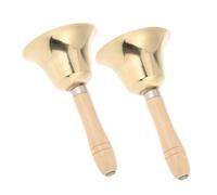 GALPADA 2 Piezas Campana de Mano de Cobre con Mango Ergonómico de Sonido para Restaurantes Clases y Ejercicios de Mindfulness