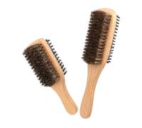 GALPADA 2 piezas Cepillo para Cabello y Barba Doble Cara con Cerdas de Jabalí Alisador y Desenredante para Cabello Fino de Grande y Pequeño para Peinado y Limpieza Diaria