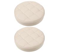 GALPADA 2 Piezas Cojín para Asiento de Taburete Redondo Beige de PU Espuma | Acolchado de Repuesto, Borde Ergonómico Curvo, para Salones y Áreas de Reunión, Uso Profesional