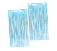 GALPADA 2 Piezas Cortinas de Flecos Metálicas para Decoración de Fiesta de Cortinas Oropel de Plástico Resistente Fondo Vertical para Cumpleaños y Eventos Color Azul