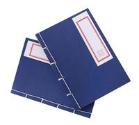 GALPADA 2 piezas Cuaderno Retro Creativo Cubierta Azul y Encuadernación Artesanal de Notas Portátil para Uso Diario y Regalo Práctico