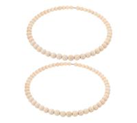 GALPADA 2 Piezas de Cuentas de Madera Natural Aro de Acero Inoxidable Resistente para Manualidades DIY Decoración Rústica para Fiestas