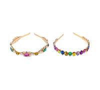 GALPADA 2 piezas Diademas Barrocas de Pedrería para Mujer Unidades Tocado Elegante y Delicado para Bodas y Fiestas Accesorios Cómodos y Ligeros para Cabello Vintage y Sofisticado