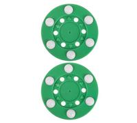 GALPADA 2 Piezas Disco de Hockey sobre Patines Verde Estructura de Seis Perlas, Material PP, Antirrebote y Baja Fricción para Entrenamiento y Ejercicios Fuera del Hielo
