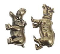 GALPADA 2 Piezas Estatua Miniatura de Hipopótamo de Aleación de Zinc con Acabado Vintage Diseño Compacto para Decoración Interior y Exterior para Jardines y Escritorios