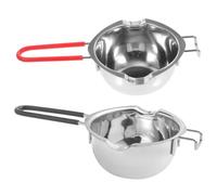 GALPADA 2 Piezas Fundidor de Chocolate Profesional 400ml | Mango Antiescaldaduras, Doble Boquilla y Diseño sin Juntas, Uso en Reposterías Domésticas y Profesionales