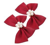 GALPADA 2 Piezas Hebilla De Zapato Lazo Clips Para Zapatos De Novia Para Mujer Para Boda Accesorios Para Joyería Material Metálico Lazo Color Vino Tinto